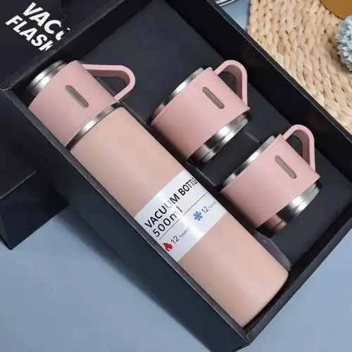 Vacuum Flask Set ( Pink Colour )