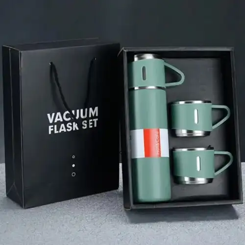 Vacuum Flask Set ( Green Colour )